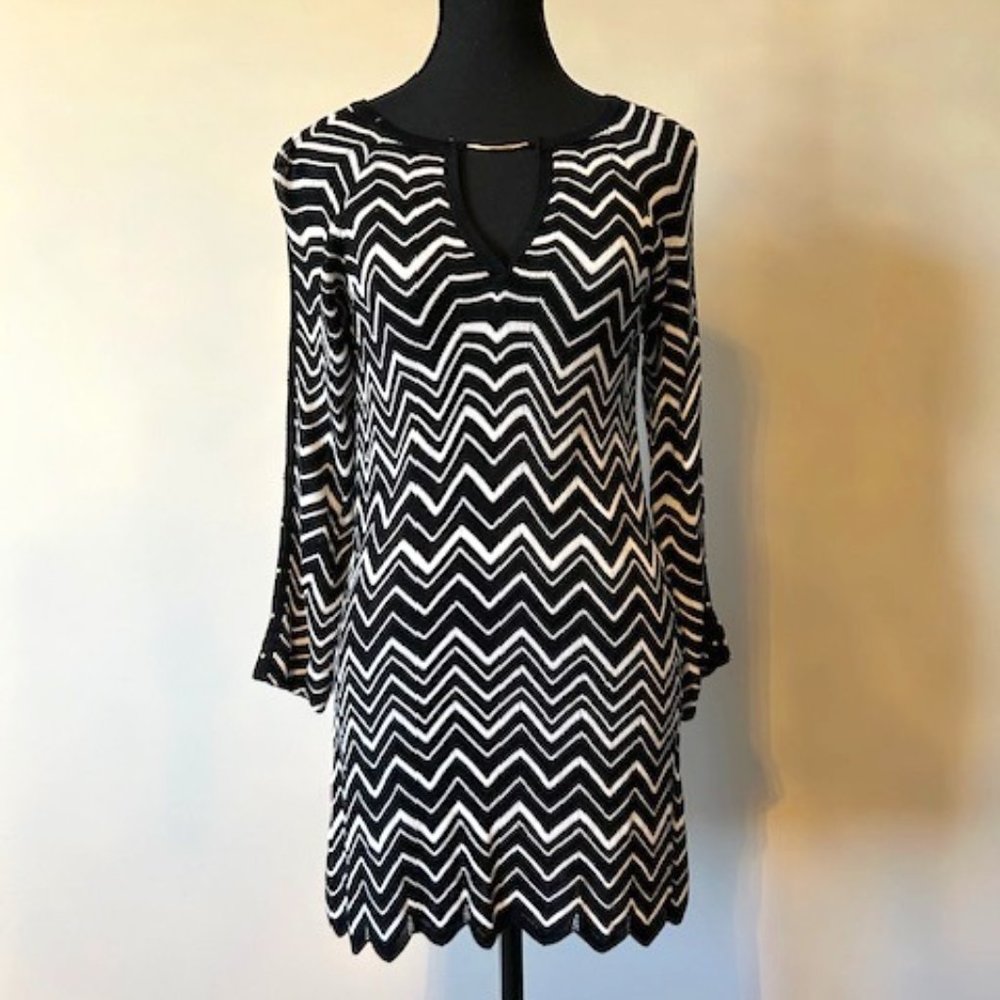White House Black Market Black & White Long Sweater